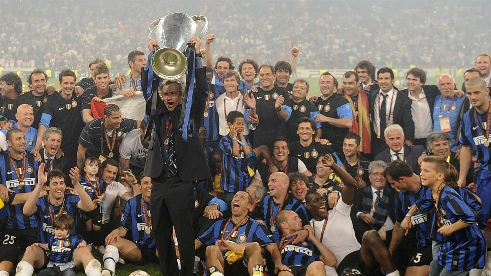 L'Inter celebra la vittoria del Triplete nel 2010