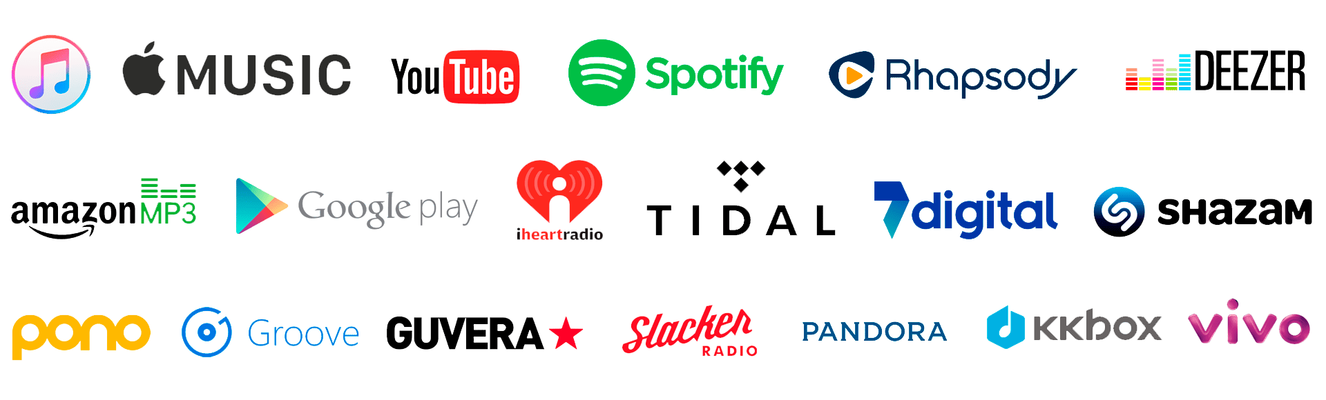 Loghi di media e piattaforme streaming